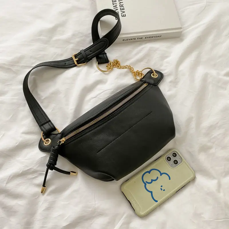 

Pu Leather Chest Pack Women Waist Bags Designer Fanny Pack for Women Belt Chest Bag Phone Pouch Casual 2021