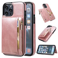 zipper wallet back cases for iphone 13 pro max 12 mini 11 xs xr 7 8 se 2020 leather cards pocket holder cover shockproof coque
