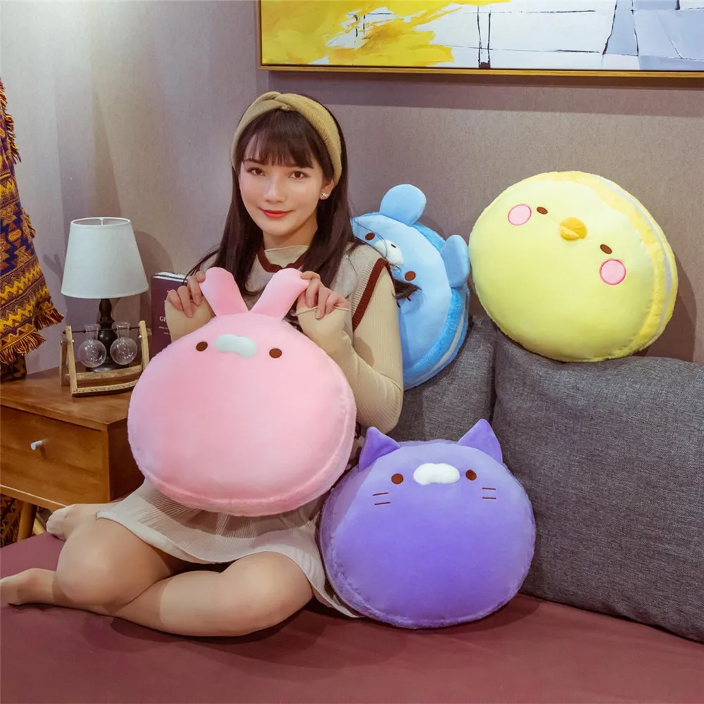 

40cm Kawaii Cat Rabbit Pillow with and PP Cotton Biscuits Plush Mouse Animal Doll Kids Child Baby Peluche Gift Pushin Toy Cheap