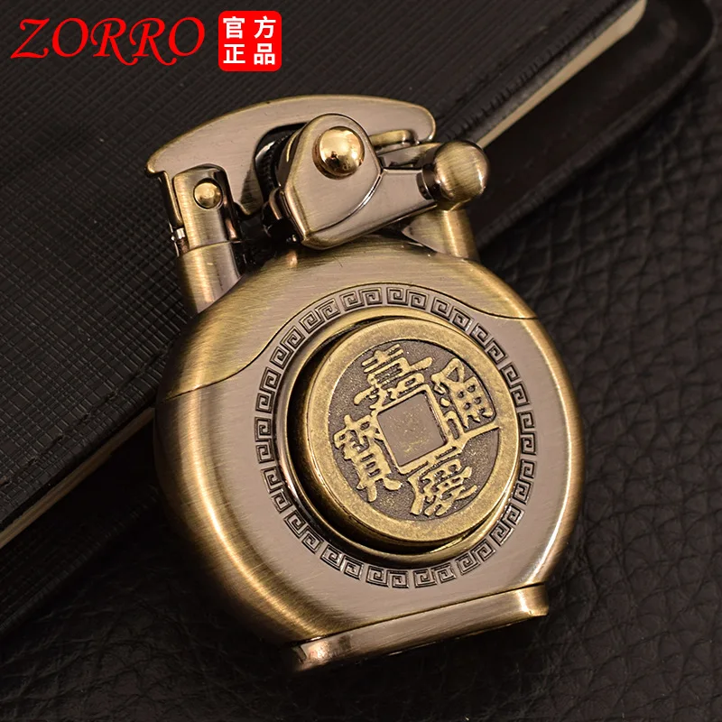 

Chinese brand Zorro kerosene bronze brushed rocker arm fatigue relief wheel creative personality lighter