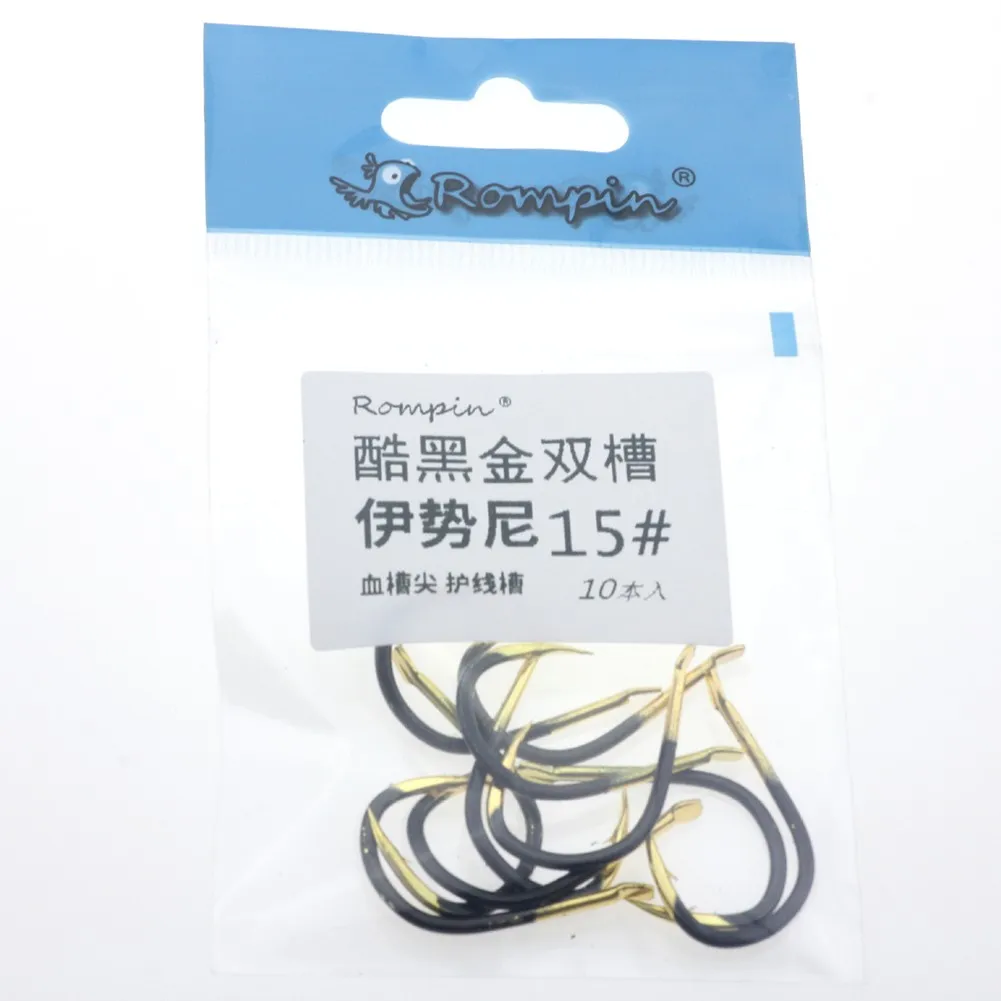 

10pcs/Lot Carp Fishing Hooks Barbed Colored Tungsten Alloy Cool Black Gold Tip Double Groove Slot Isen Fish Hook Snake Belly