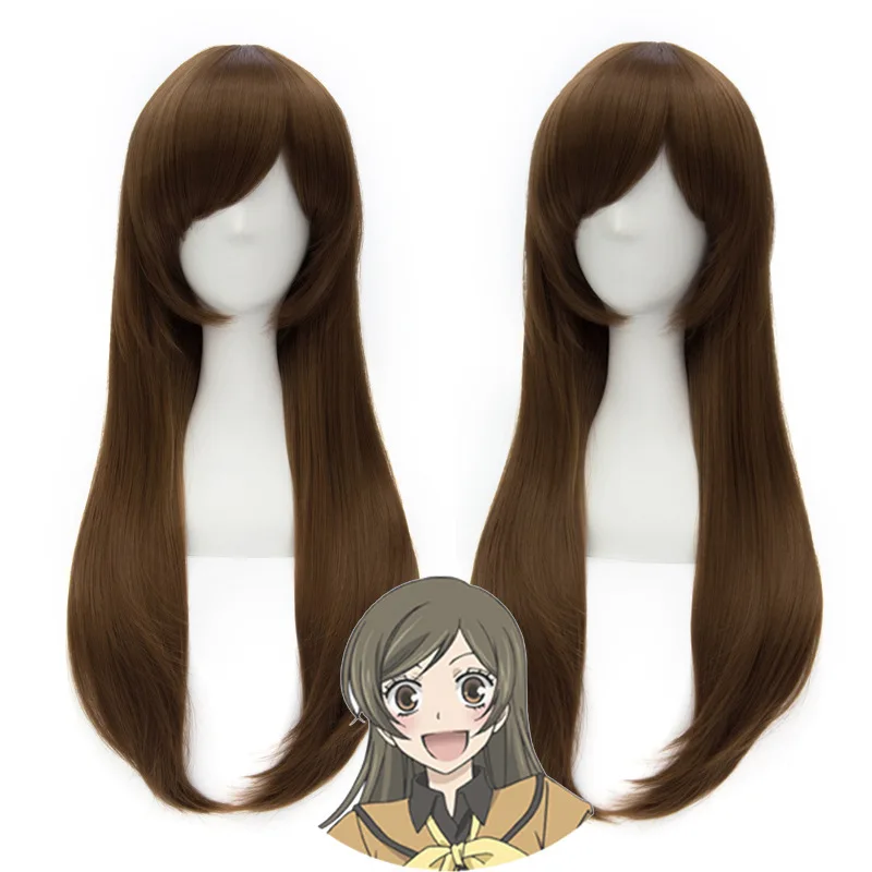 

Anime 70cm Game OW D.va Long Brown DVA Hana Song Heat Resistant Cosplay Costume Wig Accessories hair Wigs