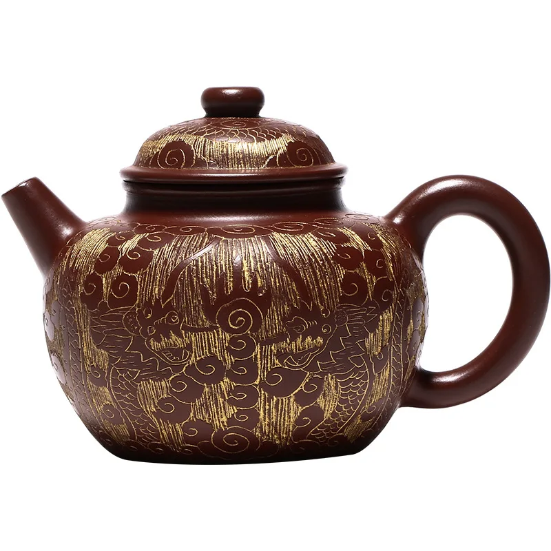 

Yixing purple clay pot producing area handmade Kungfu household teapot carving