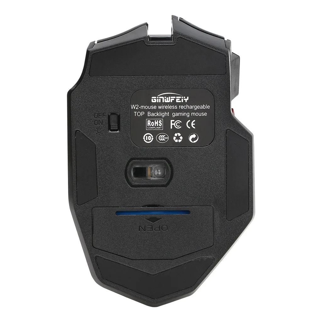 Подсветка логотипа дизайн GINWFEIY W2 Беспроводная игровая мышь 2 4G эргономичная