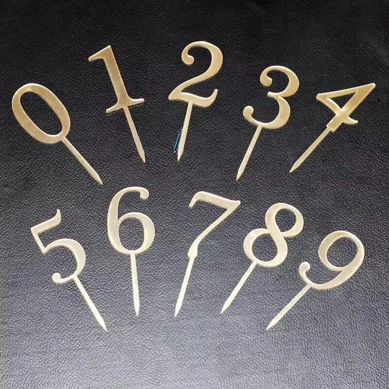 

7.5cm Numbers"0-9" Acrylic Cupcake Toppers Gold Silver Crown Happy Birthday Cake Topper For Kids Birthday Party Cake Supplies