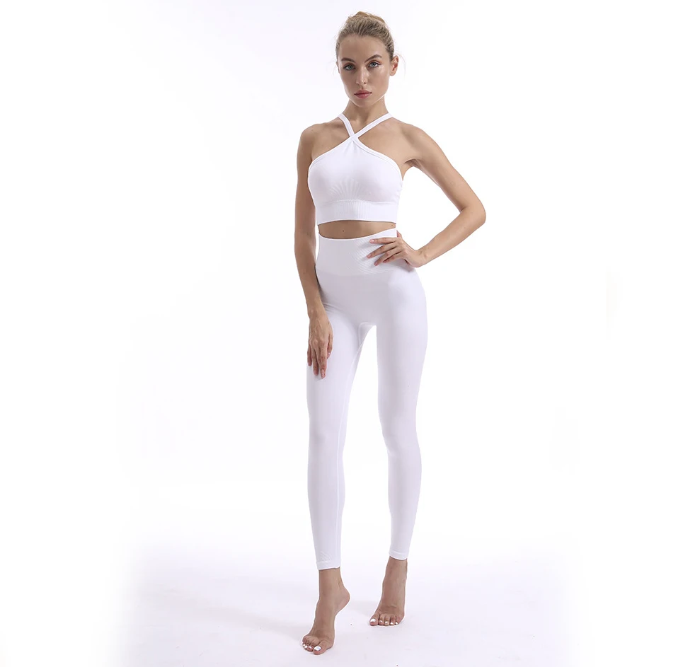 Костюм женский бесшовный из 2 предметов спортивный бюстгальтер и штаны пикантные