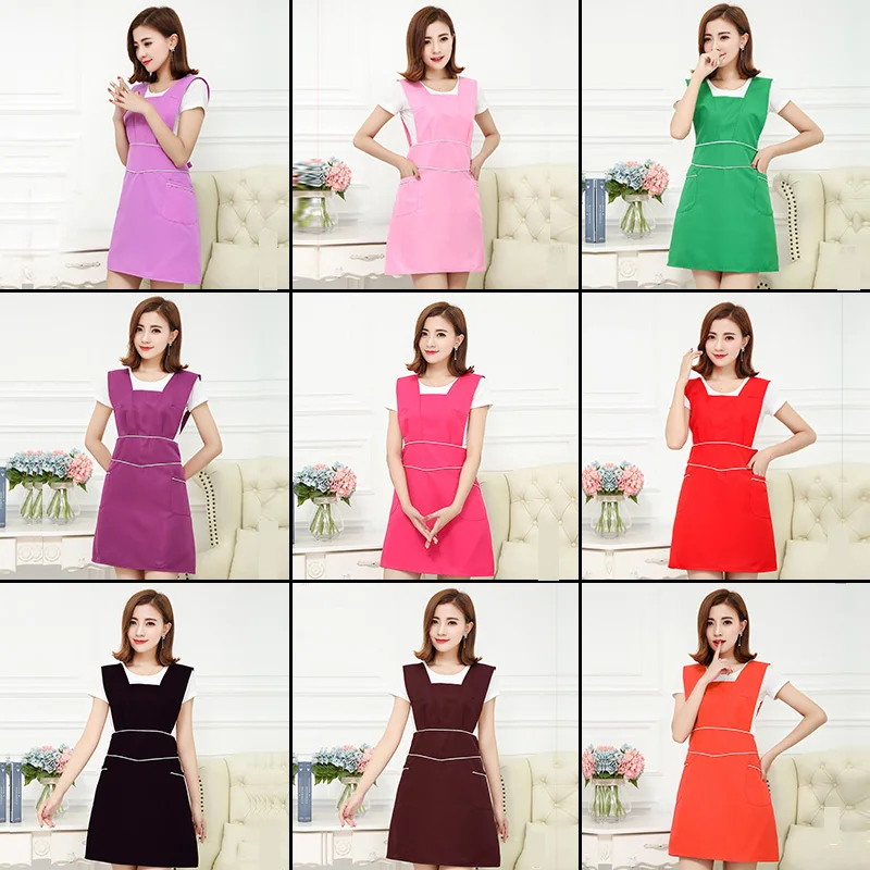 Женский фартук для дома и кухни длинный модный Дамский без рукавов работы