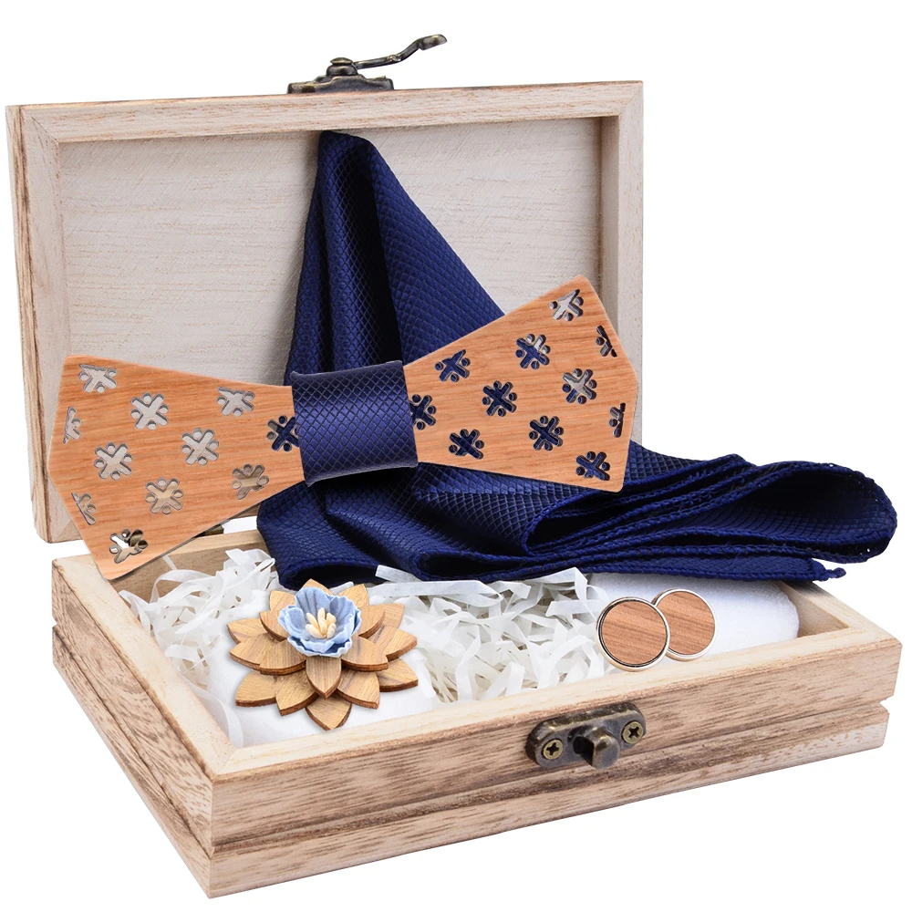 Новая Мода Пейсли деревянный галстук бабочка для мужчин Свадебный Карманный