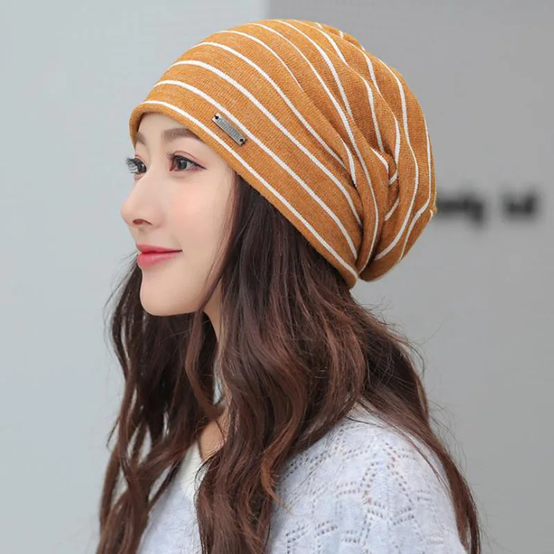 Calymel 2019 полосатая теплая шапка Вязанная утолщенная с капюшоном бини новинка