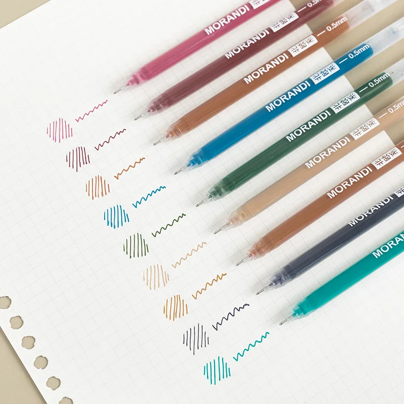 

9 colors/set Large Capacity Multicolor Transparent Pen Holder Gel Pen Hand Account Drawing Album Diary DIY Stationery School