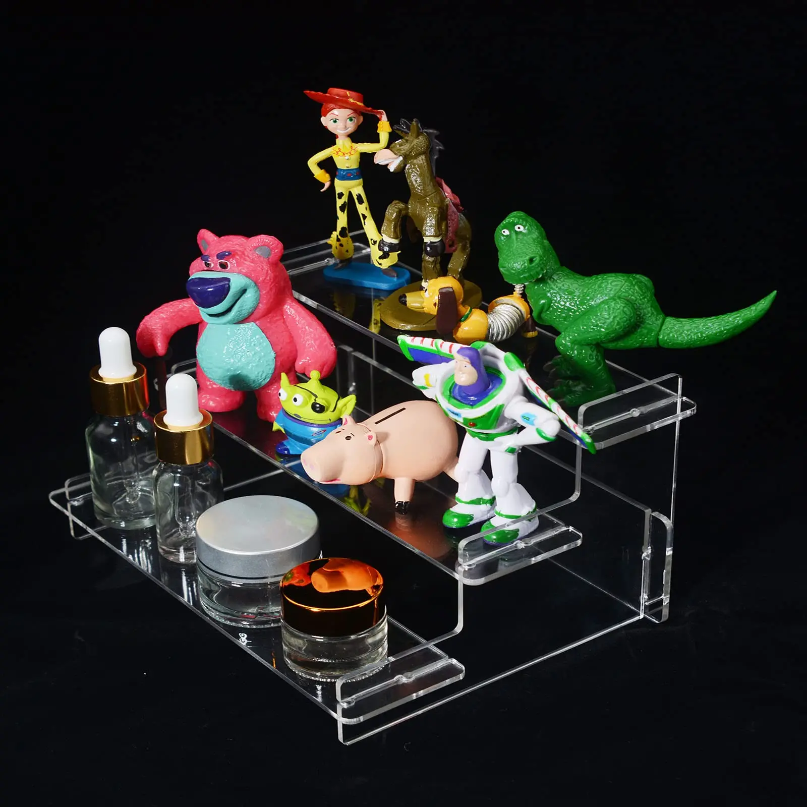 

Acrylic Riser Display Shelf for Funko POP Figures, Perfume Organizer Stand, Table Cabinet Small Display Shelf, No Screw Assembly