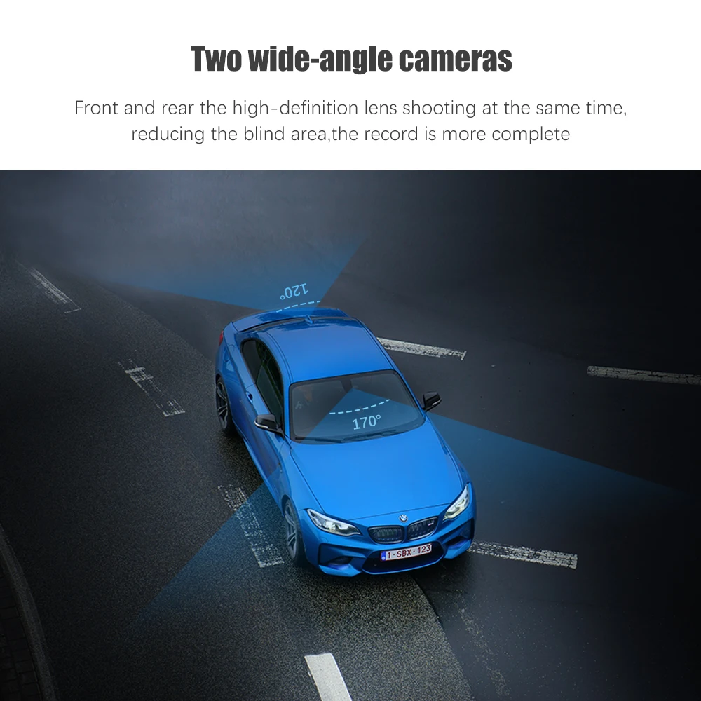 Автомобильный видеорегистратор 4 0 дюймов с двумя объективами 1080P Full HD g сенсор