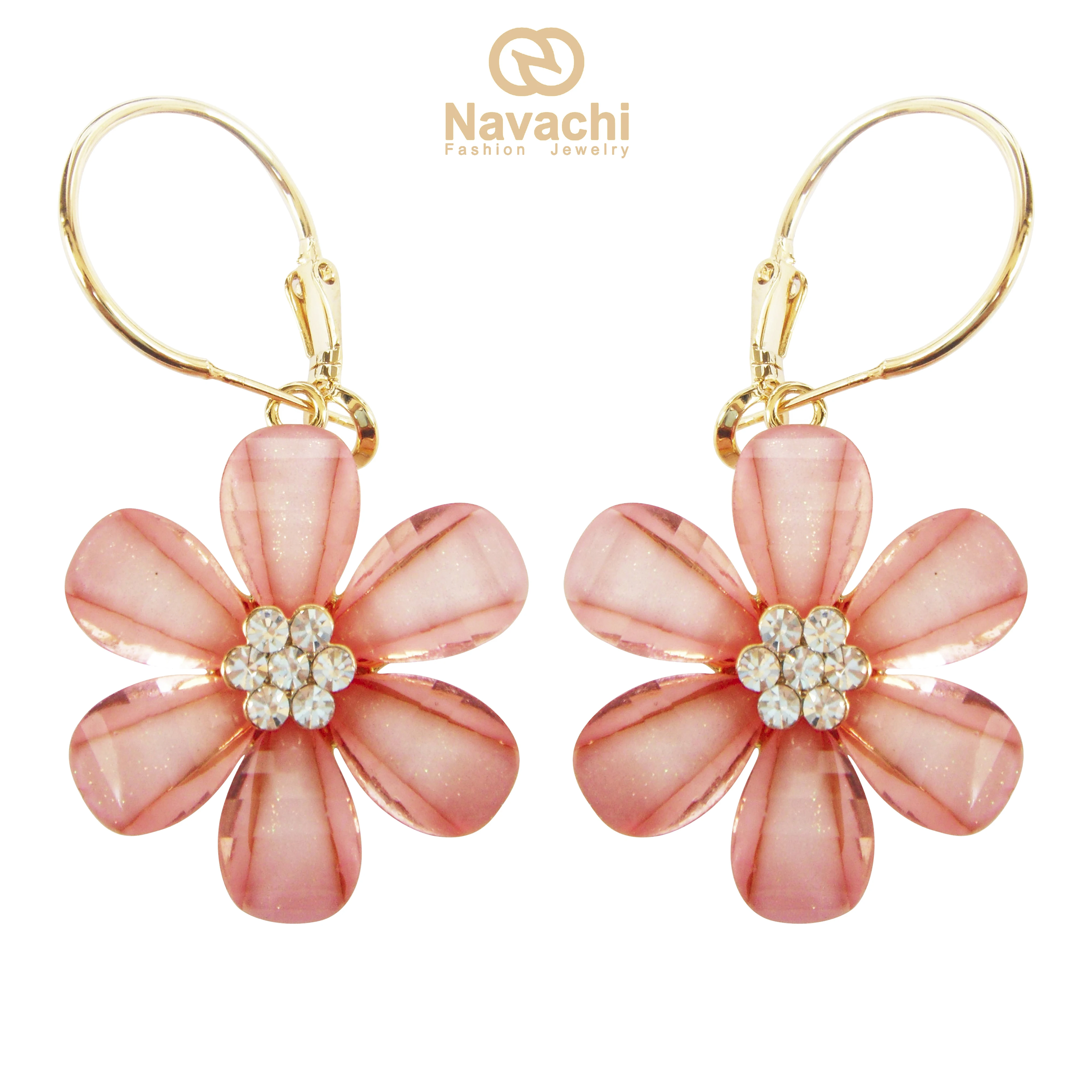Navachi цветок прозрачный ацетат хрусталь стразы Подвеска Серьги кольца Бесплатная
