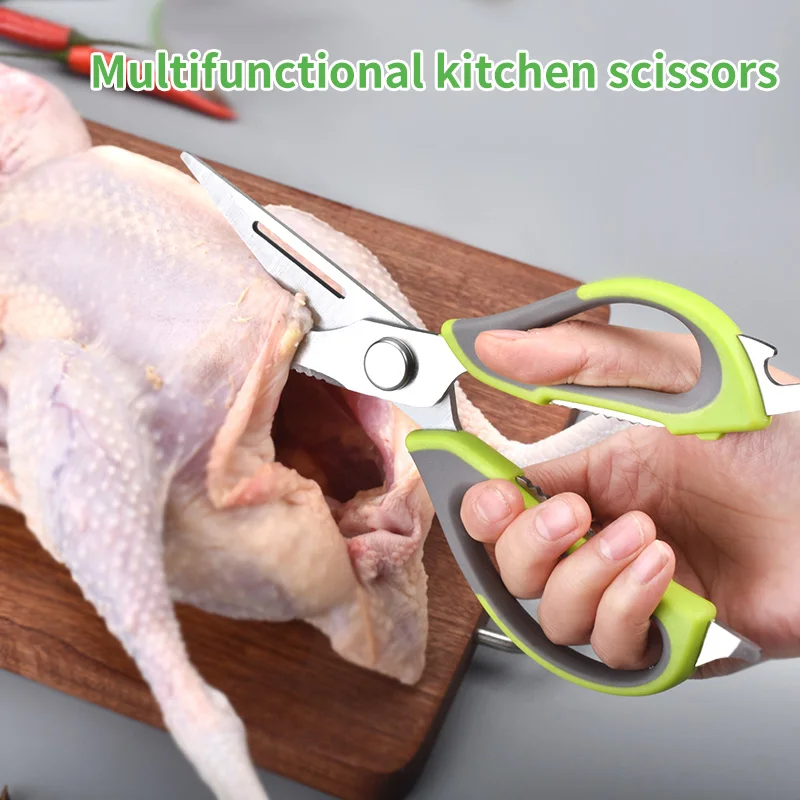 

Multifunctional Stainless Steel Refrigerator Scissors Household Detachable Scissors Kitchen Meat Chicken Bone Scissors