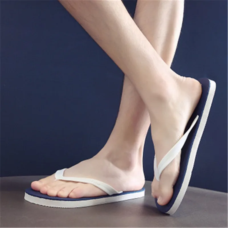 

Summer Men's PVC Flip-flops Men's New Casual Outdoor Beach Sandals and Slippers Adult Large Size Thick-soled No-slip Slippers