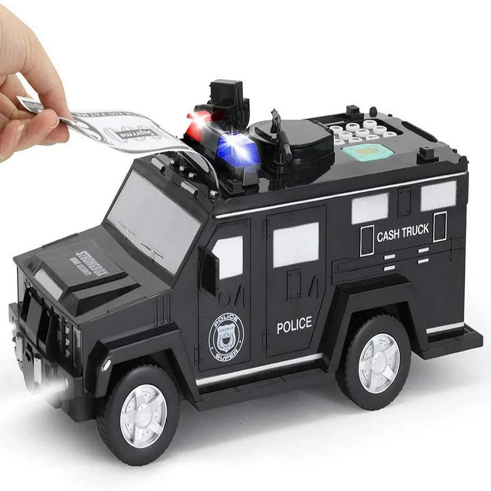 

Paper Money Box Kids Big Safe Saving Coin Large Music Toy Fingerprint Password Cash Truck Car Piggy Bank