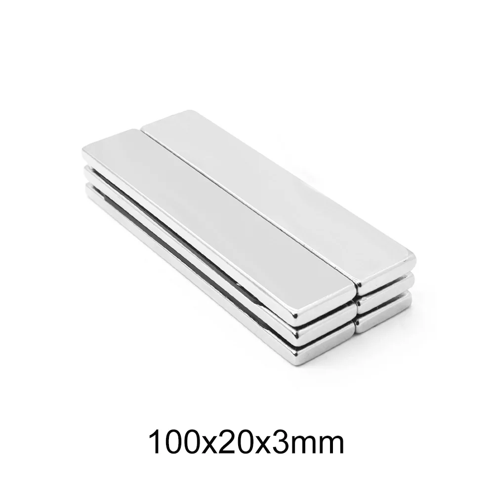 1/2/5/10 шт 100x20x3 большой неодимовый Magnet100mm x 20 мм намагничивания постоянный магнит