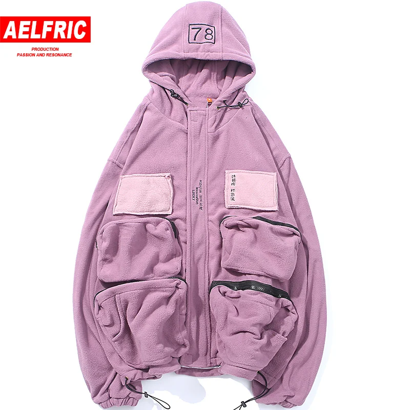 Куртка Aelfric Мужская с капюшоном в стиле хип хоп несколькими карманами теплая