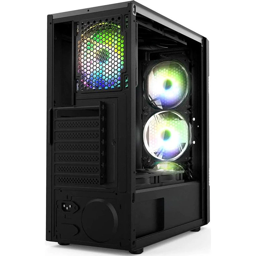 Корпус игровой для ПК HIPER ORO-2RGB чёрный (ATX закаленное стекло RGB fan 2x120 мм 1xUSB HD Audio) |
