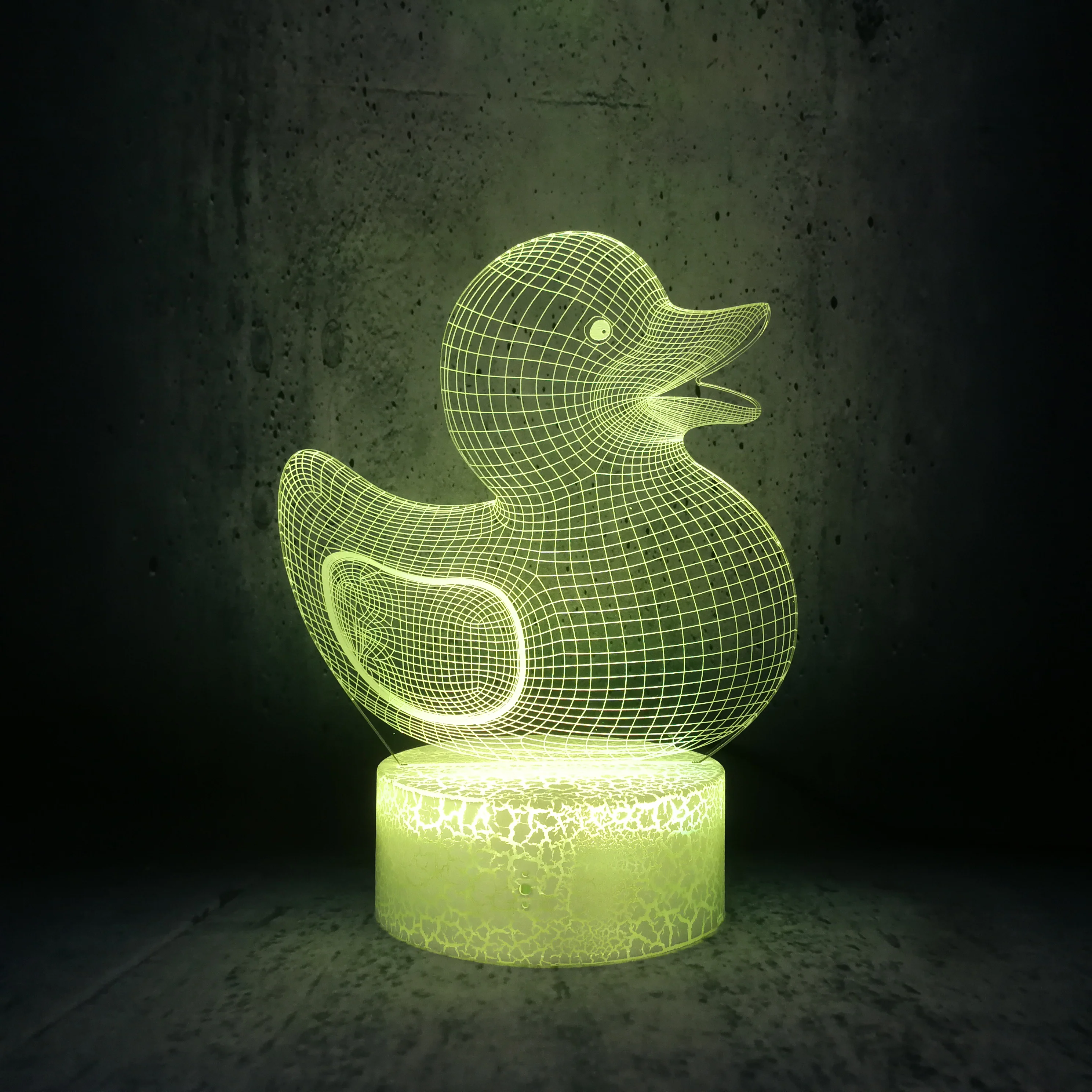 Милая Желтая Утка 3D USB Светодиодная лампа креативный развивающий детский