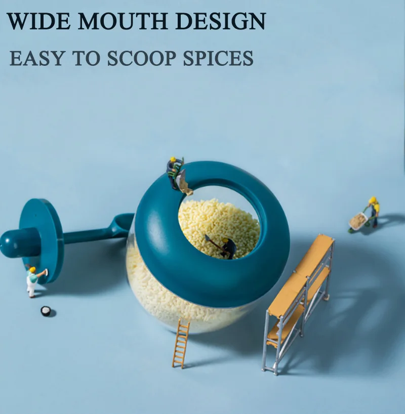 

HPDEAR Condiment Container Seasoning Box Spoon and Lid Design, Seasonings Bottles for Kitchen