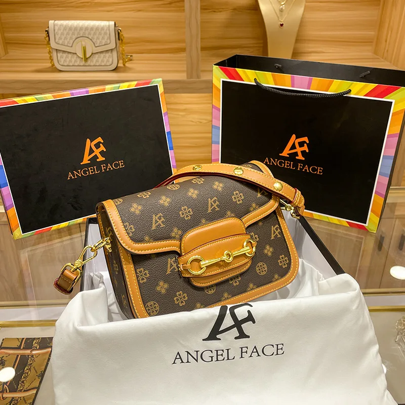 

Luxury Brand 100% Genuine Leather Elegant Presbyopia Print Small Square Bag Simple and Versatile One-shoulder Messenger Bag Sac