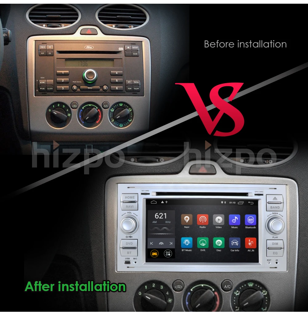 Чистый Android 9,0 Черный Серебряный автомобильный DVD gps Navi плеер стерео радио аудио 4G для Ford Focus 2 Mondeo S C Max Fiesta Galaxy камера