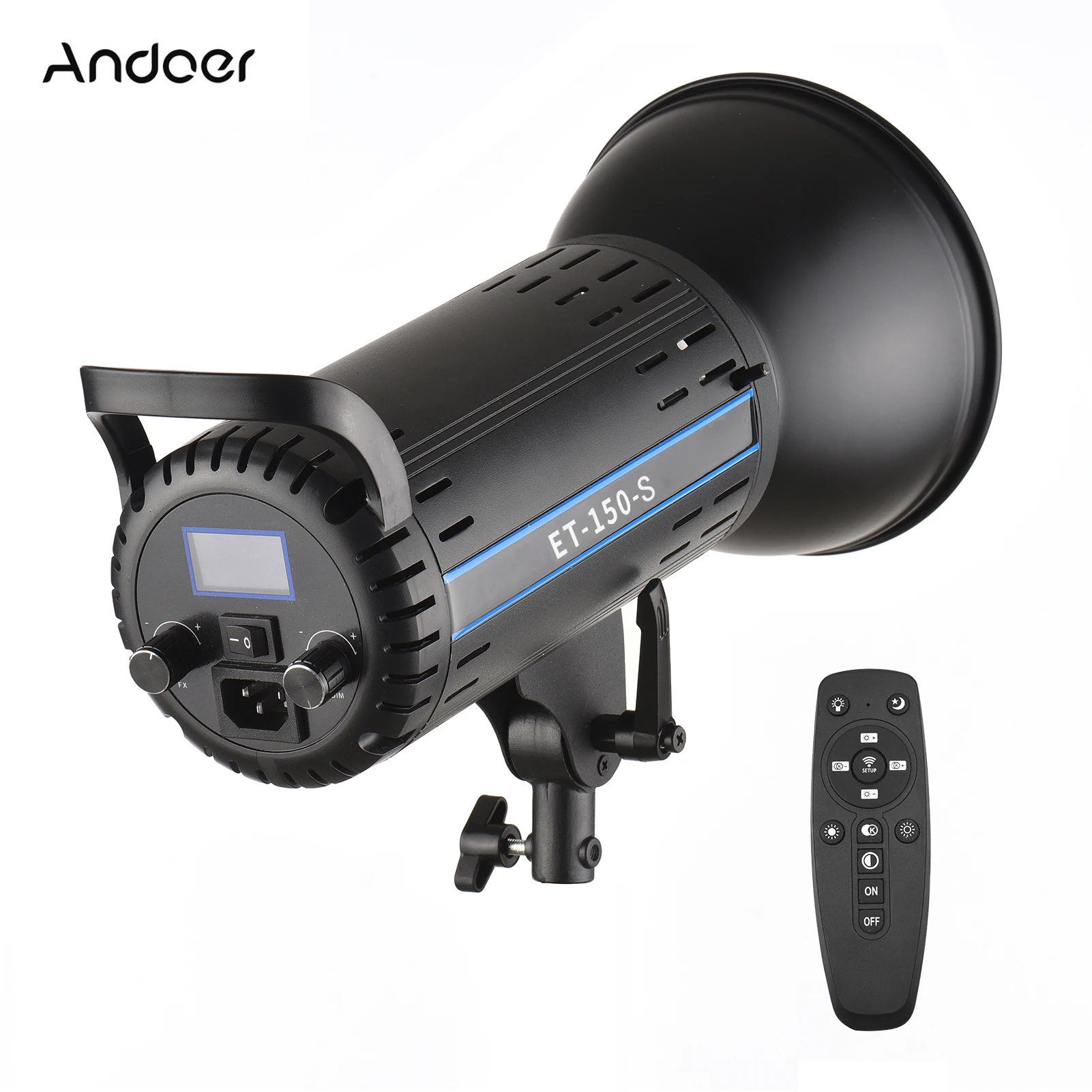 

Andoer ET-150-S Lamp 150W Studio LED Continuous Video Light 3200K-5600K Bi-color Temperature Adjustable Brightness CRI 95+