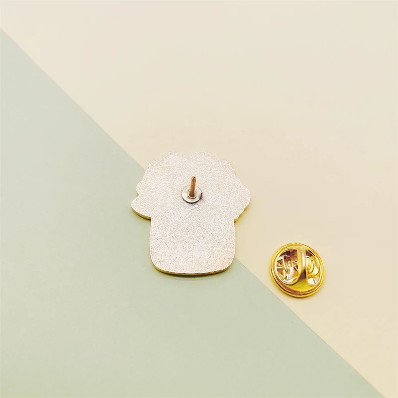 Эмалированные заколки с милыми растениями в горшке и из мультфильма розовые