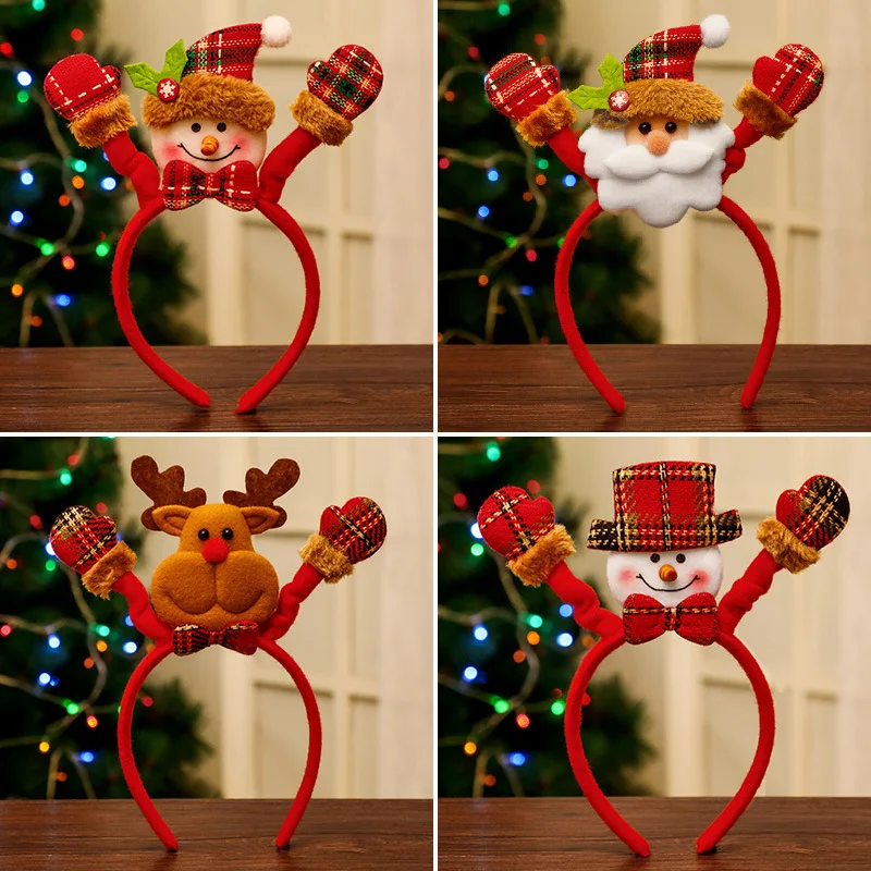 

Christmas Headbands Santa Tree Elk Hairband Christmas Decorations 2021 Headwear New Year Xmas Navidad Noel Party Favors Supplies