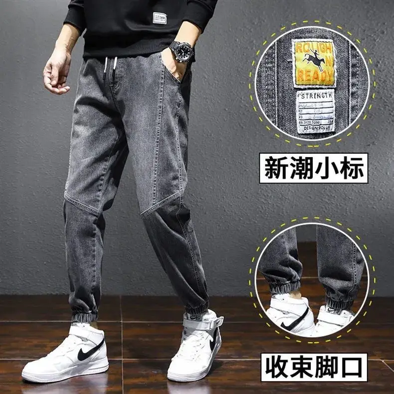 Jeans boys fashion brand 2021 cargo pants loose trend casual joker pants baggy jeans Men's clothing Trousers for men zipper