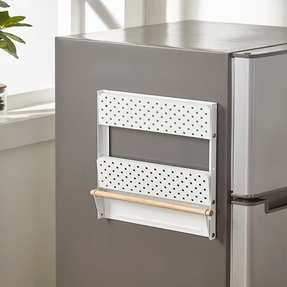 Folding Magnetic Refrigerator Rack Storage Box Paper Towel Rust-Proof Spice Jar Heavy Duty For | Дом и сад