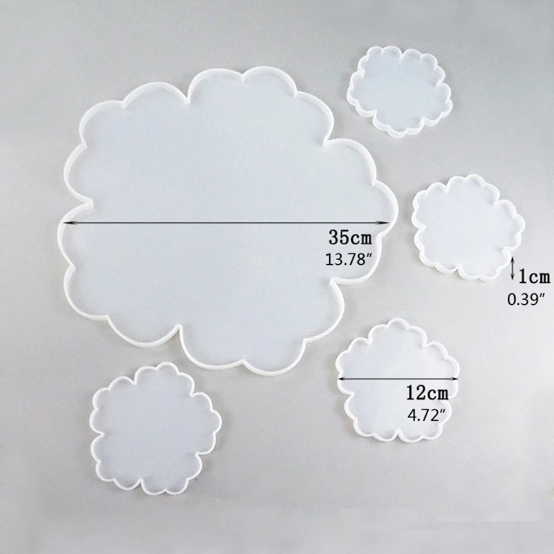 

5Pcs Large Silicone Flower Coaster Resin Casting Making Molds Kit Resin Coaster Mold Agate Coaster Epoxy Molds Crafts