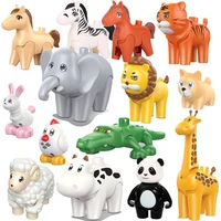 animals assembly big size zoo building block accessories toys for children christmas gifts block set farm grassland ocean scene