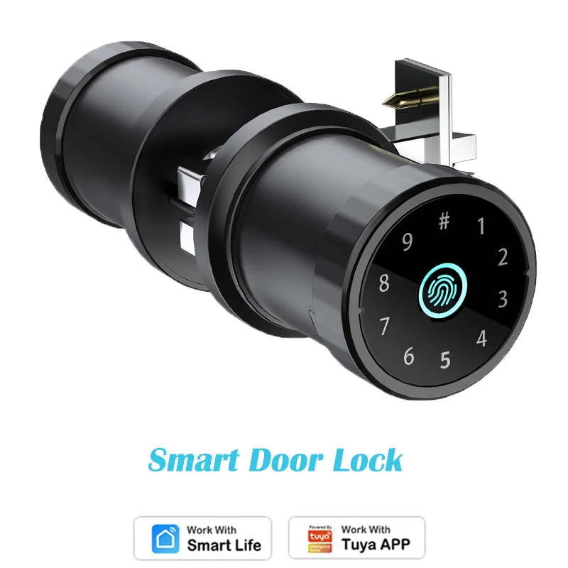 

Смарт-замок со сканером отпечатков пальцев и паролем, умное приложение Tuya Smart Life, 4 способа разблокировки, совместимый с Bluetooth дверной замок и...