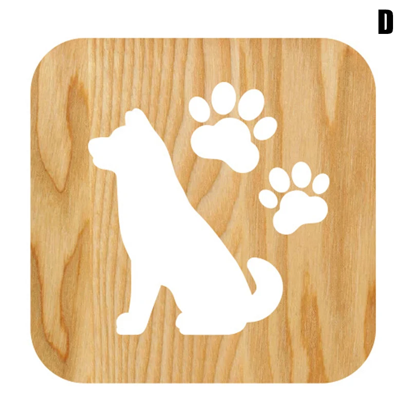 Деревянная Ночная лампа в виде собачьей лапы кота животного французского