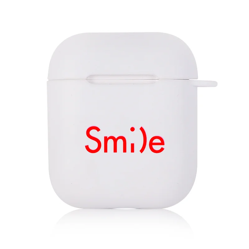 Чехол для зарядки наушников s для Apple Airpods 1 2 Bluetooth, беспроводной чехол для наушников, белый матовый чехол с буквами Air pods 2, чехол - Цвет: I301800