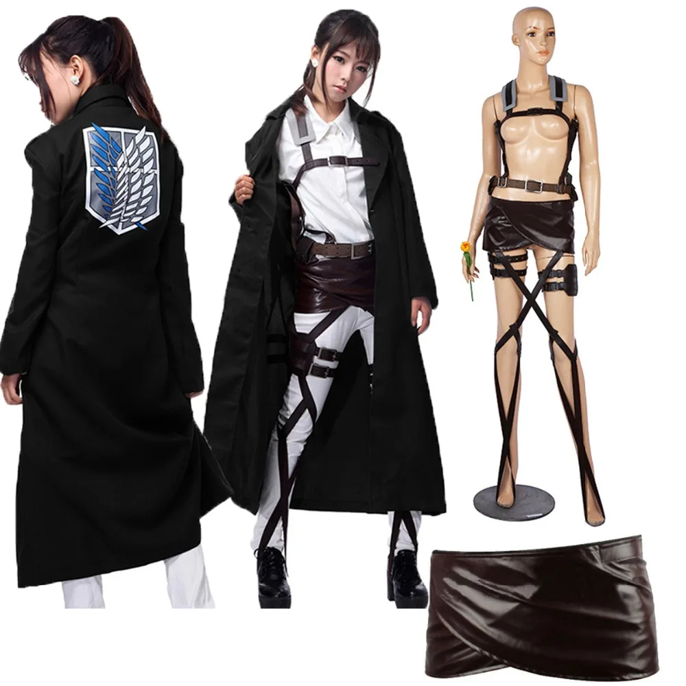 Горячая новинка Shingeki no Kyojin Levi Rivaille куртка плащ для взрослых Косплей Костюм атака