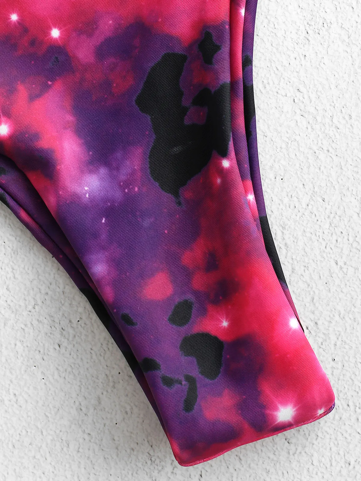 

ZAFUL Shirred Galaxy Print Bikini Set Women Sexy Strapless Bandeau Biquini Swimwear Female Brazilian Beach Swimsuit Bathing Suit