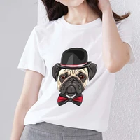 womens comfortable t shirt all match dog series pattern top ladies round neck youth polyester short sleeve shirt casual top