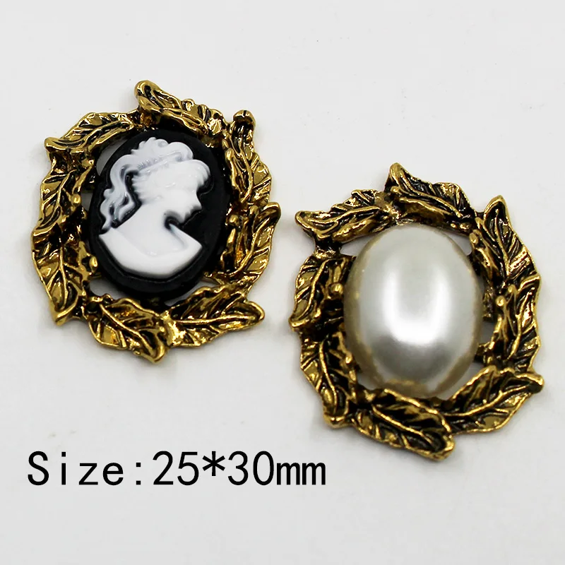 10 шт. Овальный серебристо золотистые металлические застёжки с перламутровыми