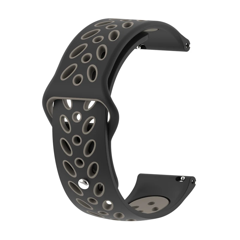 Black with gray BOORUI Amazfit Bip ремешок для часов 20 мм для Xiaomi Huami Amazfit Bip силиконовый мягкий браслет correa Amazfit Bip Замена - Цвет: Black with gray