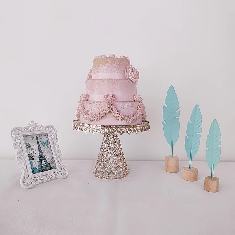 

1pcs Crystal Base New style Mirror Cupcake Decorations Dessert Pedestal Wedding Party Display Tray cake stand