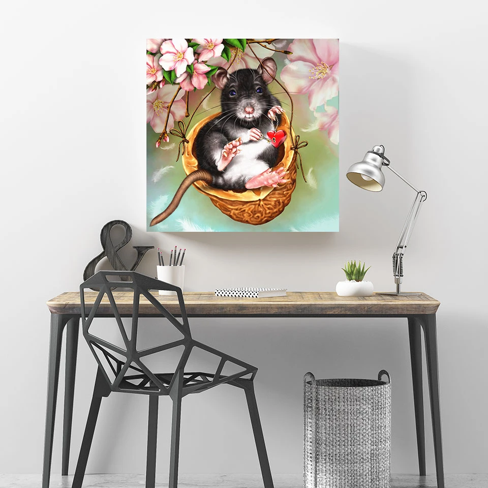 Azqsd 5D DIY Алмазная вышивка мышь Алмазная картина животное вышивка крестиком полное сверление картина из страз подарок ручной работы