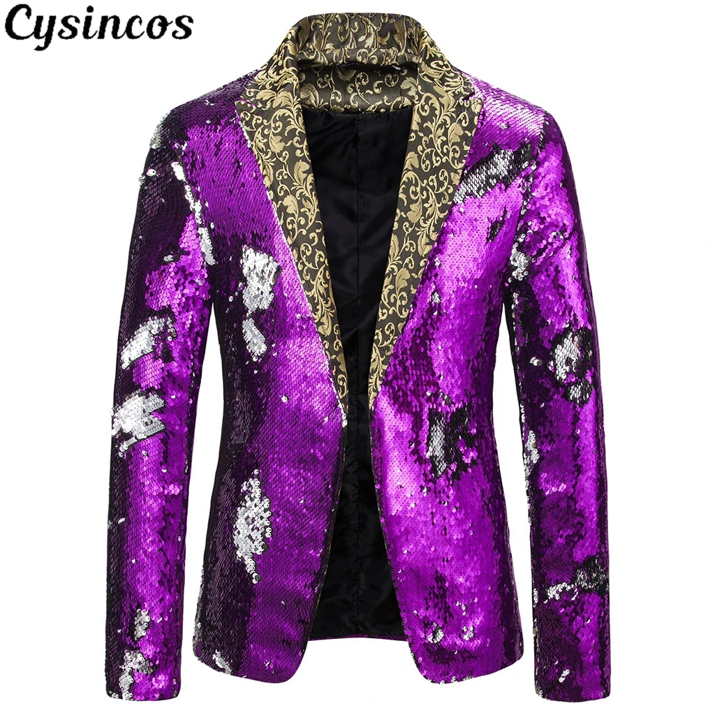 CYSINCOS, новинка, мужской, черный, золотой, с блестками, двубортный, на одной пуговице, костюм для мужчин, для свадебной вечеринки, для сцены, певец, костюмы для ночного клуба, выпускного, блейзер