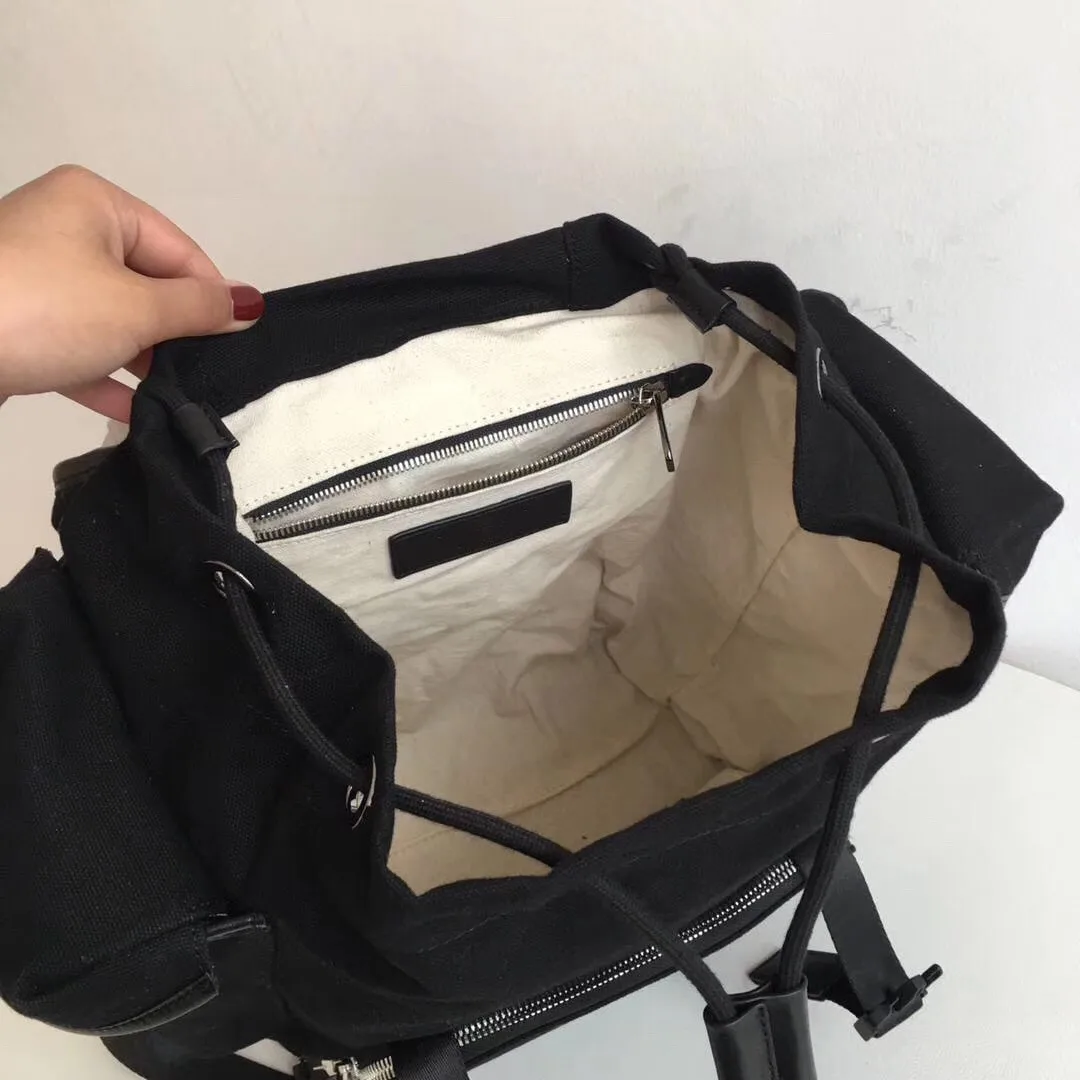 

Men and women cotton linen bag fashion trend style cotton linen bag buckle drawstring neck backpack