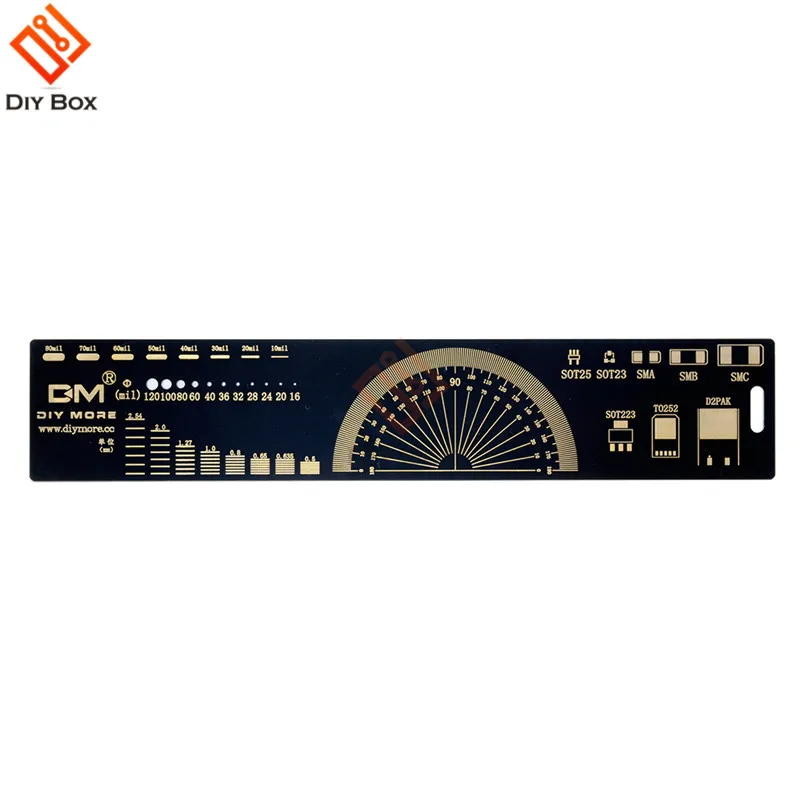 4 см PCB линейка, измерительный инструмент Многофункциональный резистор микросхема конденсатора IC SMD посылка блоки для электронных инженеров с цепочкой для ключей