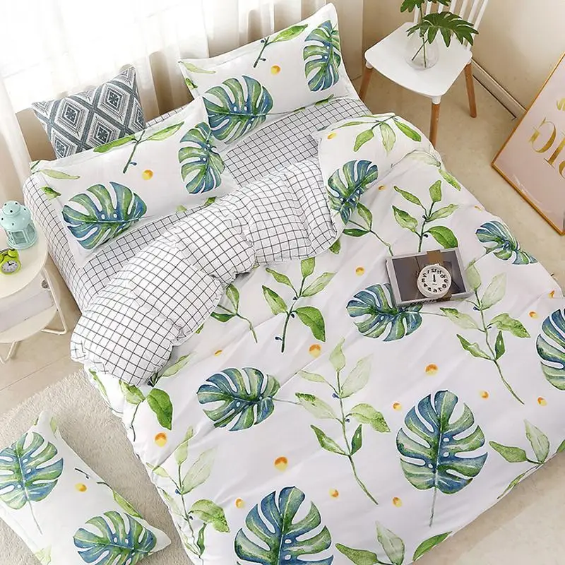 Комплект постельного белья с геометрическим рисунком розового фламинго