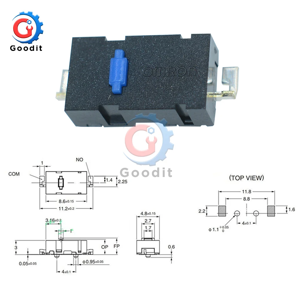 Мышь Omron микропереключатель мышь 10 шт. кнопка мыши синяя точка для любой MX Logitech M905