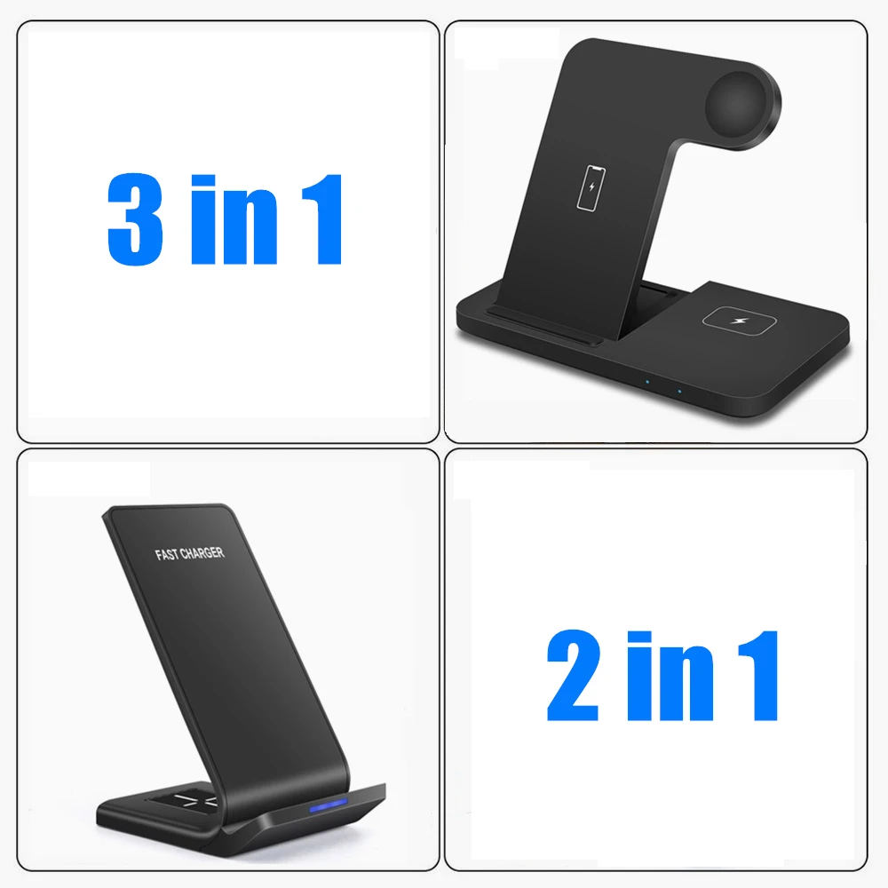 15w 4 in 1 wireless charger dock station for iphone 13 12 11 x xs xr 8 apple watch 7 6 5 4 3 airpods pro qi fast charging stand free global shipping